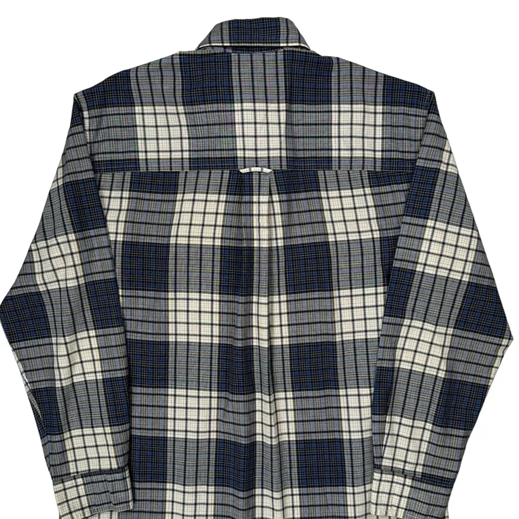 Chaps Ralph Lauren Checked Flannel Shirt - Small Blue Cotton - Image 6