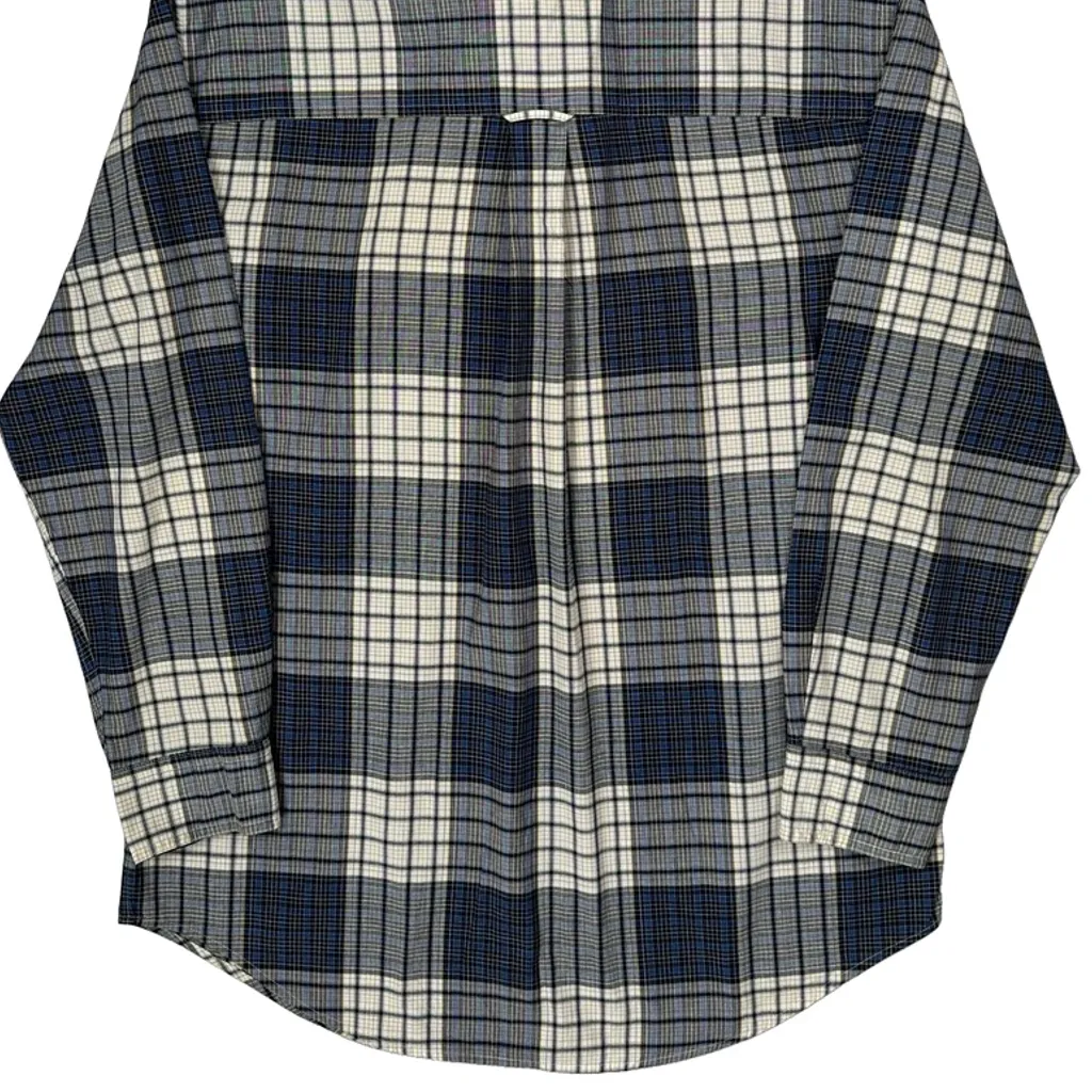 Chaps Ralph Lauren Checked Flannel Shirt - Small Blue Cotton - Image 7