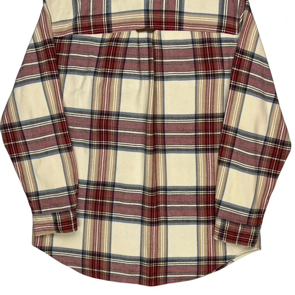 Chaps Ralph Lauren Checked Flannel Shirt - Large Cream Cotton - Image 7