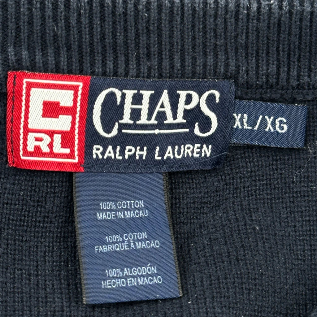 Chaps Ralph Lauren Striped Jumper - XL Navy Cotton - Image 3