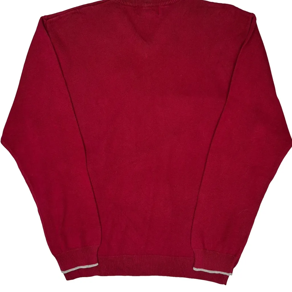 Chaps Ralph Lauren V-Neck Jumper - Medium Red Cotton - Image 6