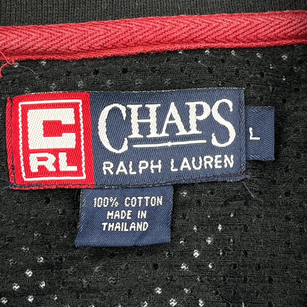 Chaps Ralph Lauren Checked Long Sleeve Polo Shirt - Large Black Cotton - Image 3