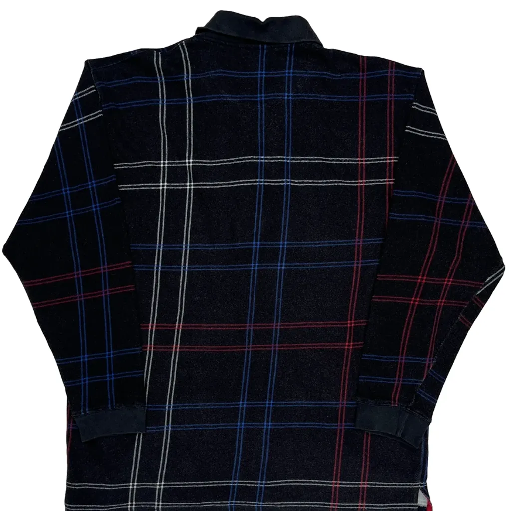 Chaps Ralph Lauren Checked Long Sleeve Polo Shirt - Large Black Cotton - Image 6