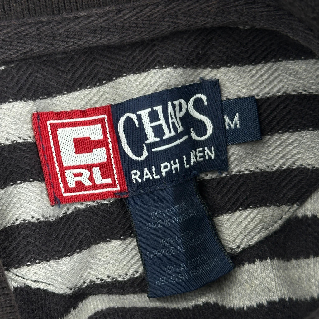 Chaps Ralph Lauren Striped Polo Shirt - Medium Black & White Cotton - Image 3