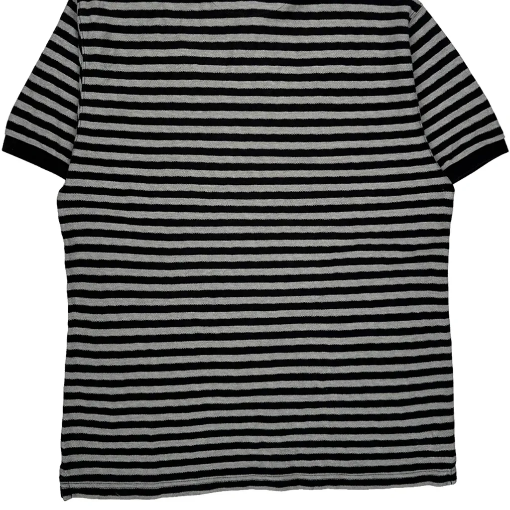 Chaps Ralph Lauren Striped Polo Shirt - Medium Black & White Cotton - Image 6