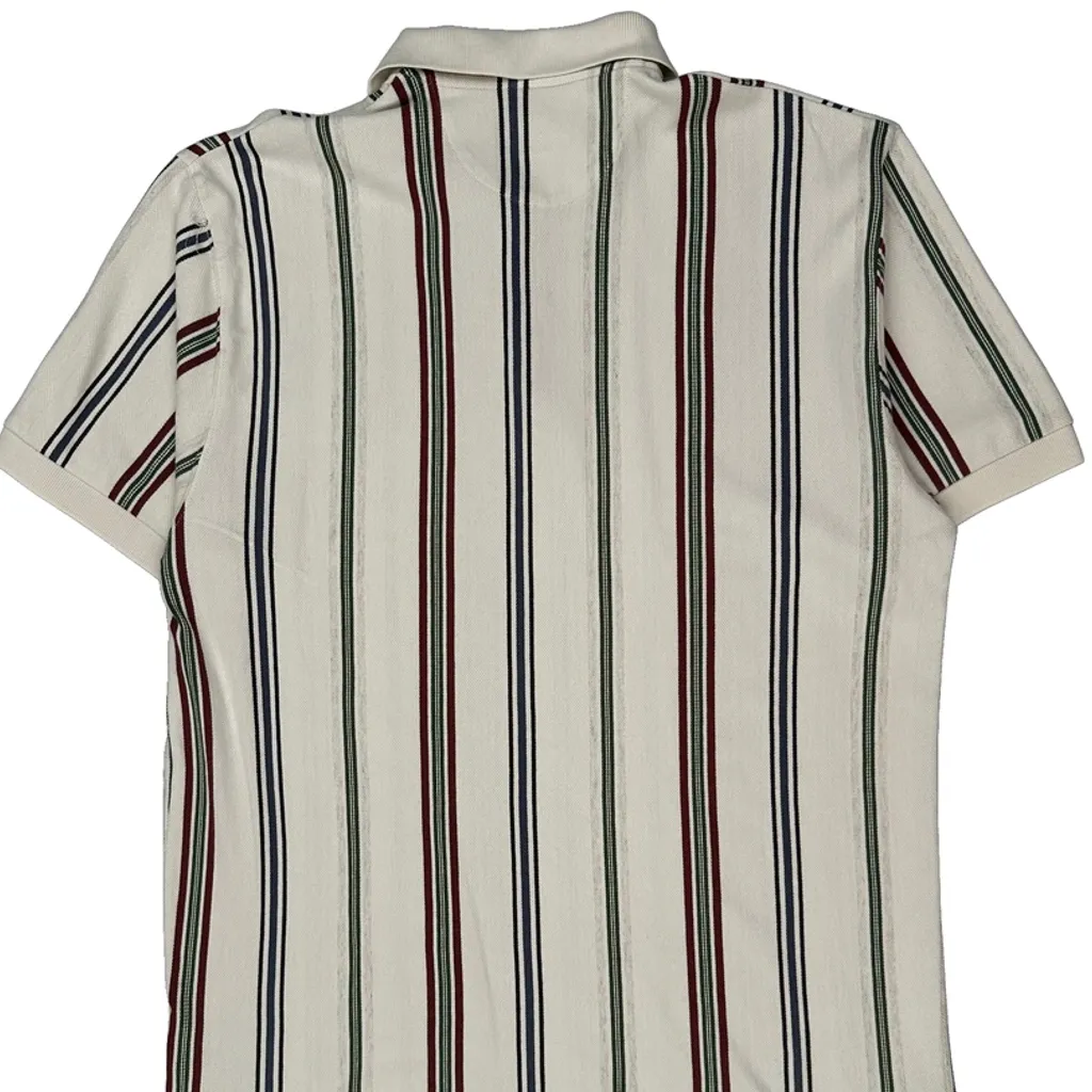 Chaps Ralph Lauren Striped Polo Shirt - XL Cream Cotton - Image 7