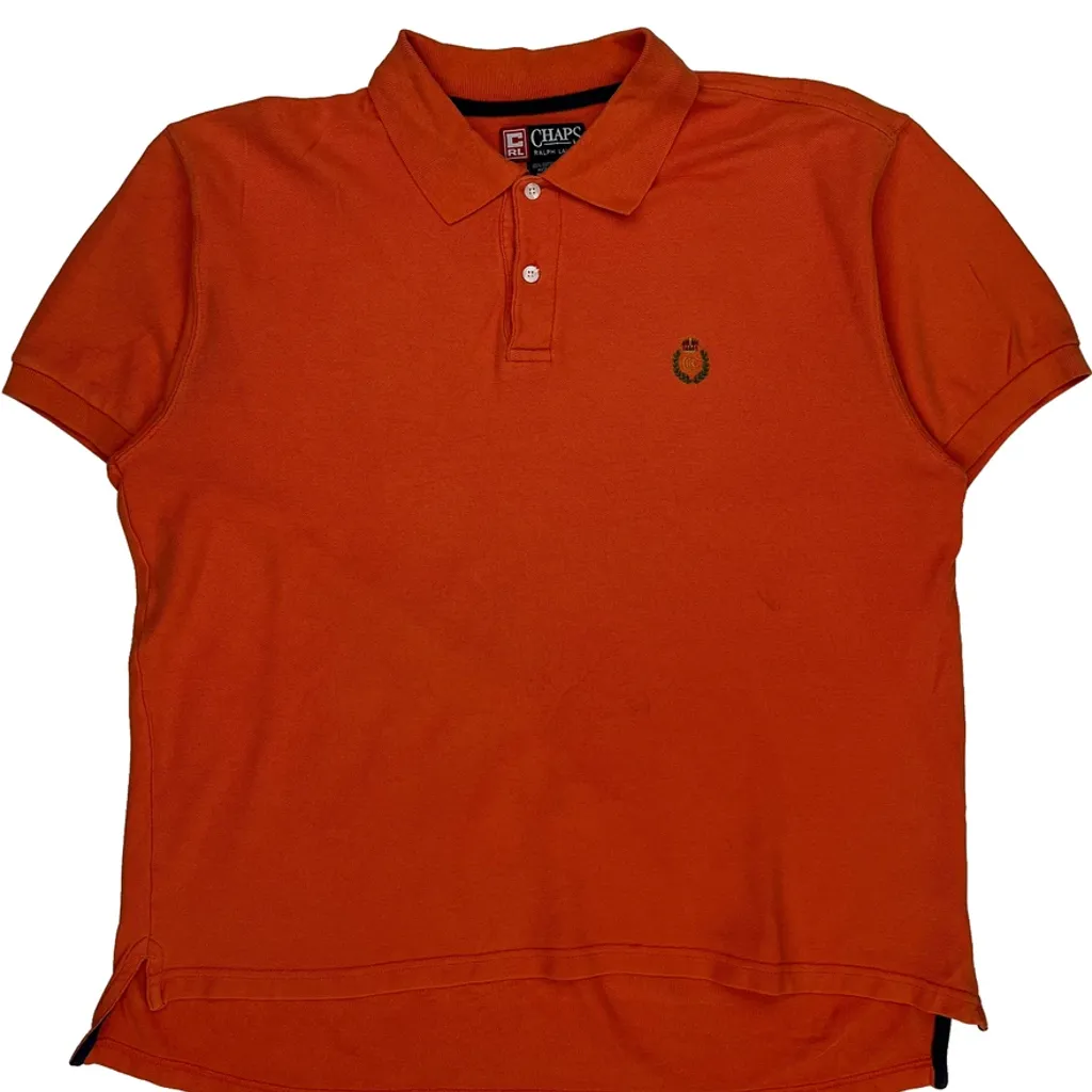 Chaps Ralph Lauren Polo Shirt - Large Orange Cotton - Image 6