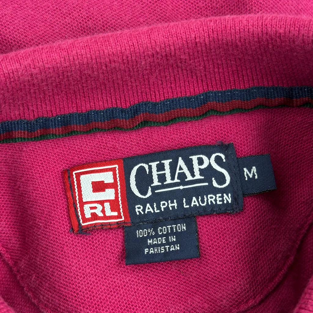 Chaps Ralph Lauren Polo Shirt - Medium Red Cotton - Image 3