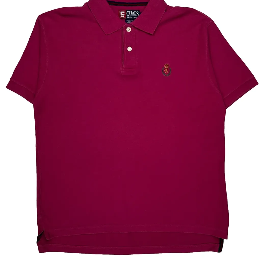 Chaps Ralph Lauren Polo Shirt - Medium Red Cotton - Image 5