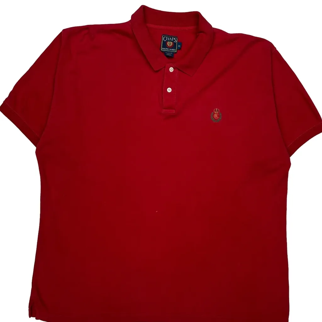 Chaps Ralph Lauren Polo Shirt - XL Red Cotton - Image 4