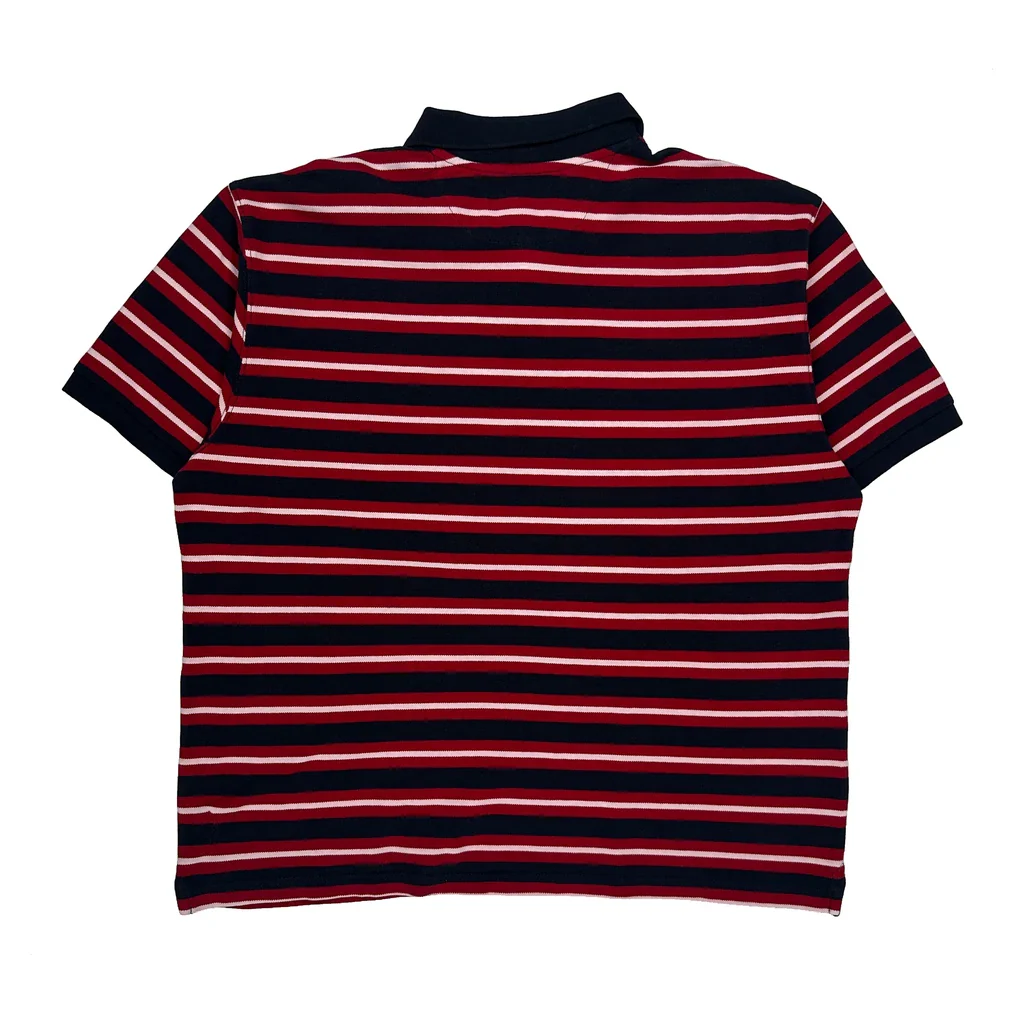 Chaps Ralph Lauren Striped Polo Shirt - XL Red Cotton - Image 2