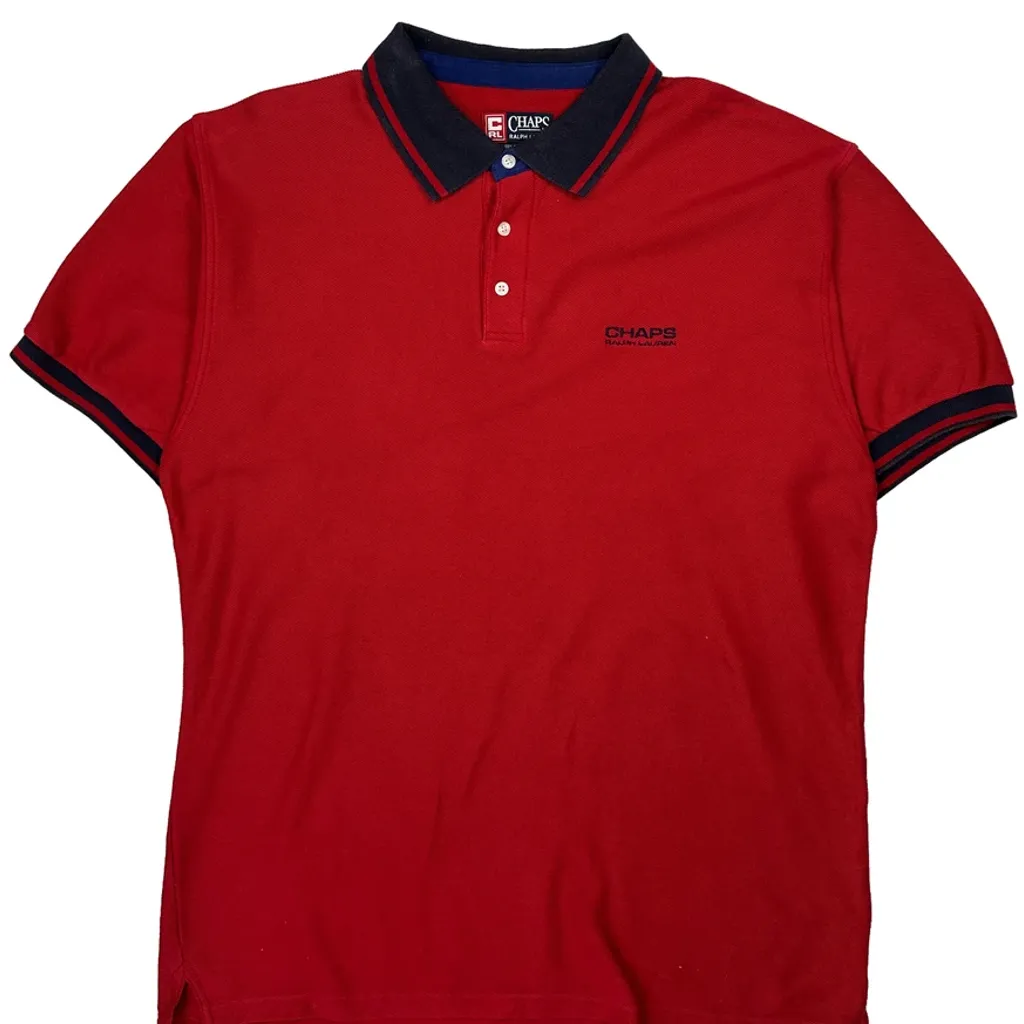 Chaps Ralph Lauren Polo Shirt - XL Red Cotton - Image 4