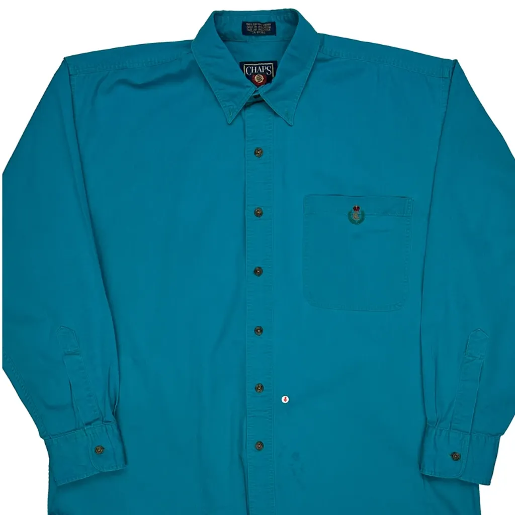 Chaps Ralph Lauren Shirt - Large Blue Cotton - Image 7
