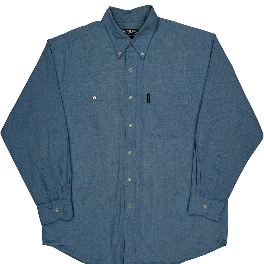 Chaps Ralph Lauren Shirt - Large Blue Cotton - Image 6