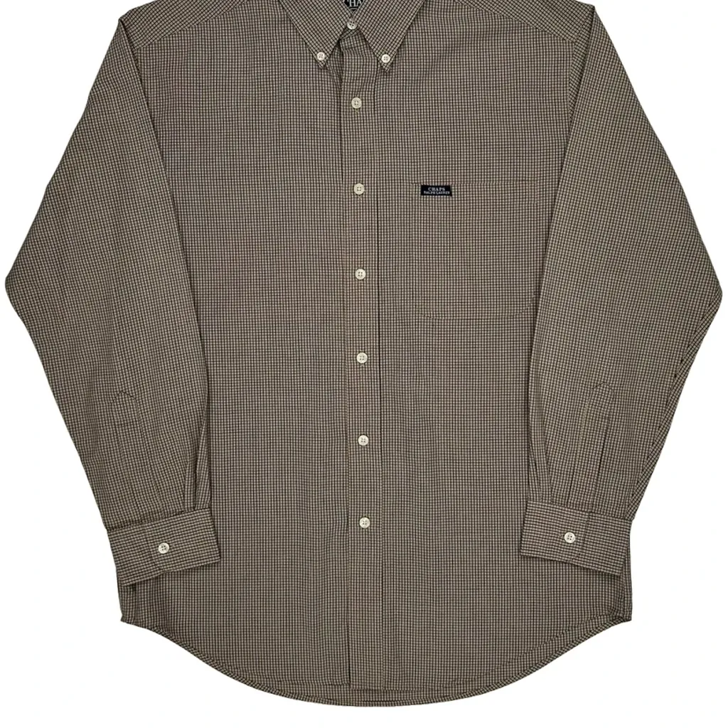 Chaps Ralph Lauren Checked Shirt - Medium Brown Cotton Blend - Image 4