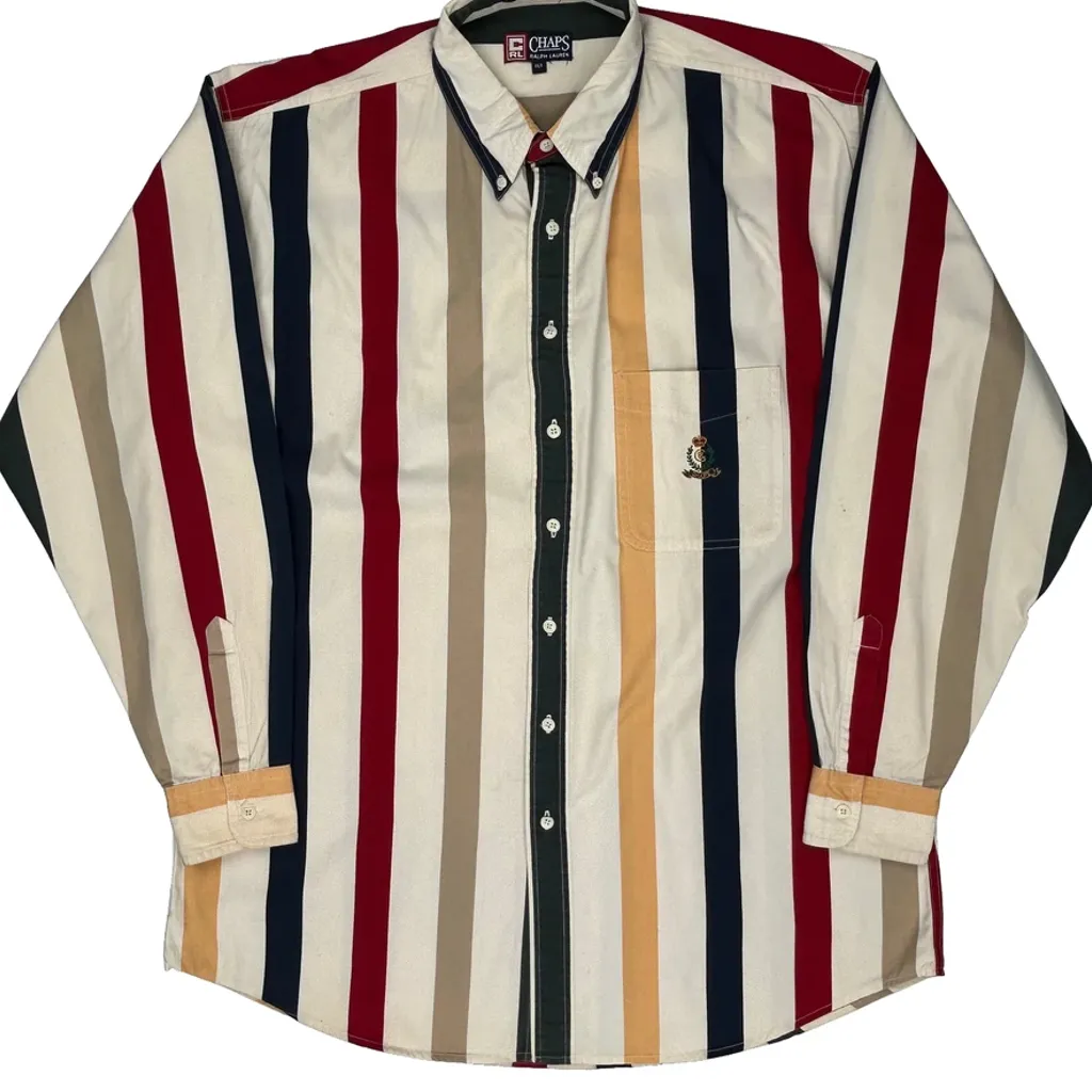 Chaps Ralph Lauren Striped Shirt - XL Multicoloured Cotton - Image 5