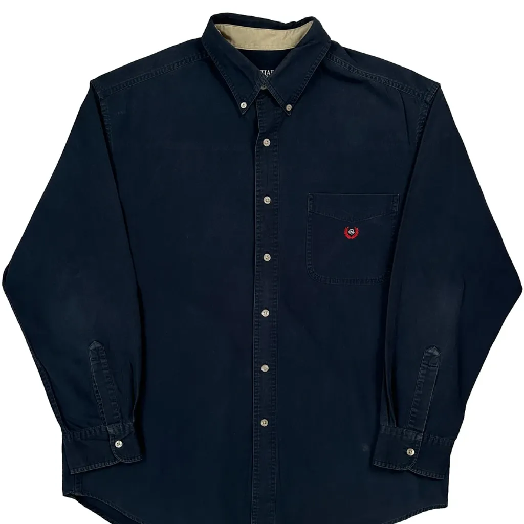 Chaps Ralph Lauren Shirt - Large Navy Cotton - Image 4