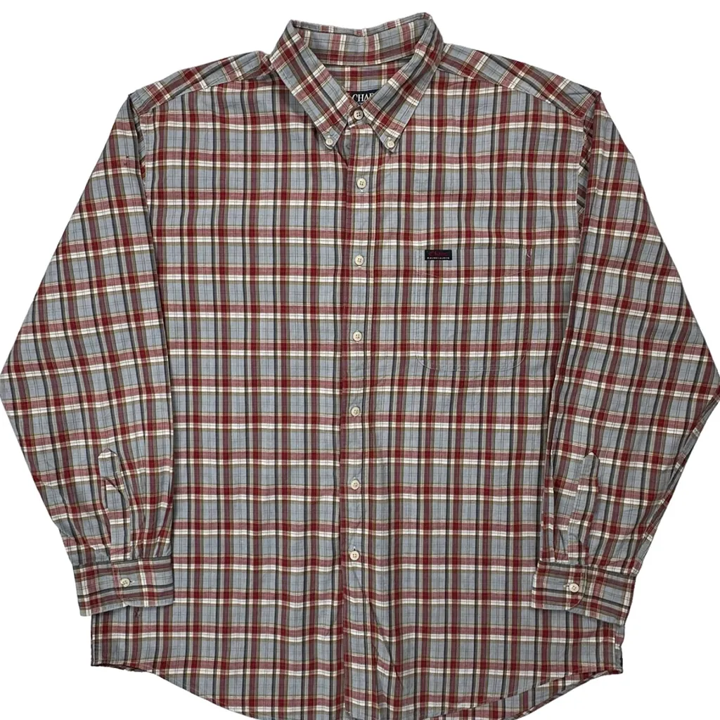 Chaps Ralph Lauren Checked Shirt - XL Red Cotton - Image 5