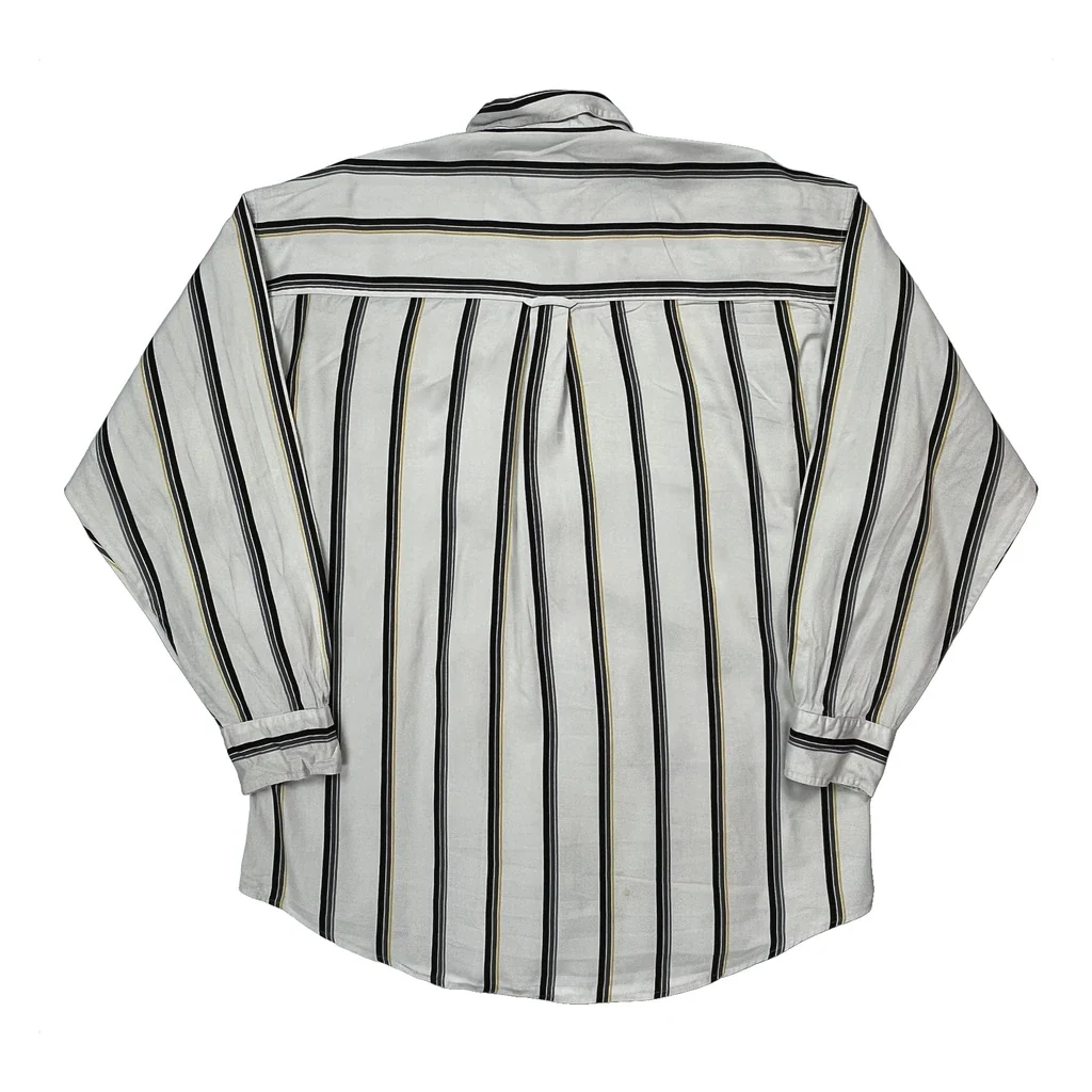 Chaps Ralph Lauren Striped Shirt - Large White Cotton - Image 2