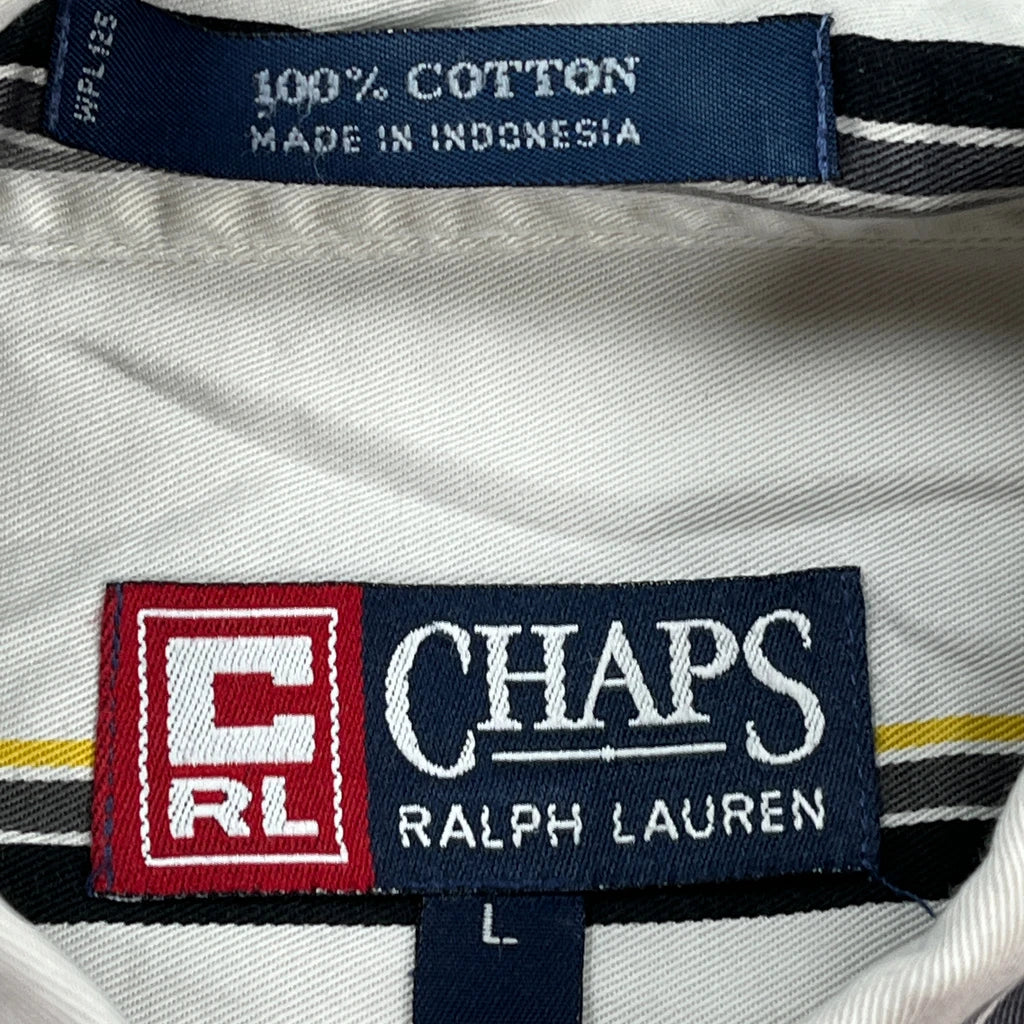 Chaps Ralph Lauren Striped Shirt - Large White Cotton - Image 3