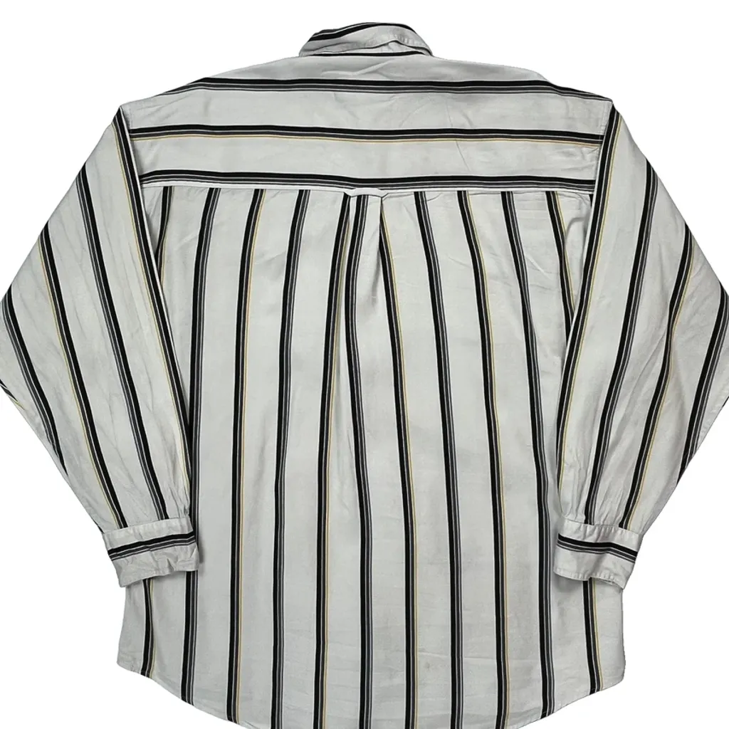 Chaps Ralph Lauren Striped Shirt - Large White Cotton - Image 7