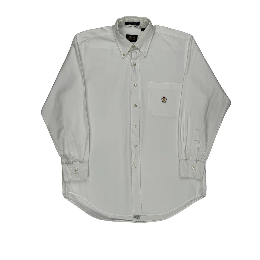 Chaps Ralph Lauren Shirt - Large White Cotton