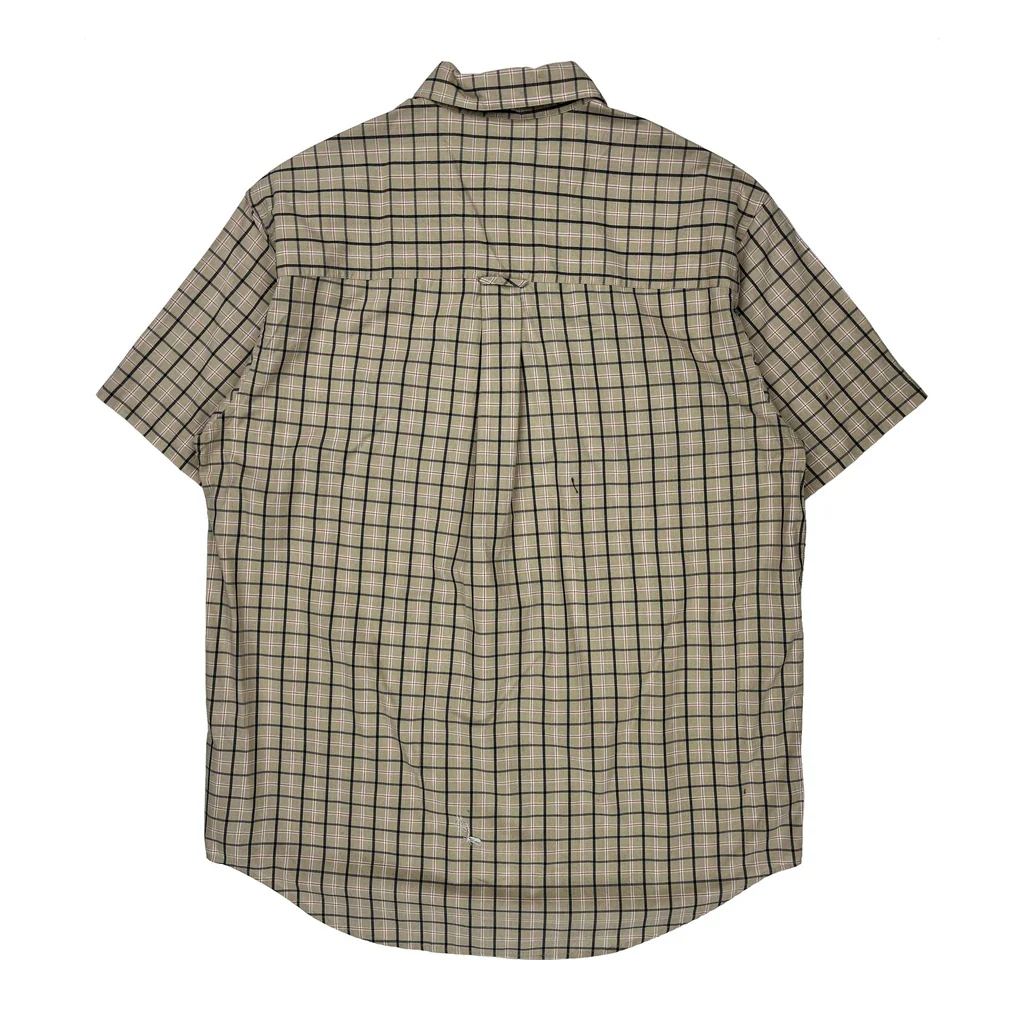 Chaps Ralph Lauren Checked Short Sleeve Shirt - Medium Beige Cotton Blend - Image 2