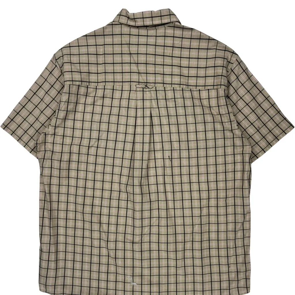 Chaps Ralph Lauren Checked Short Sleeve Shirt - Medium Beige Cotton Blend - Image 6