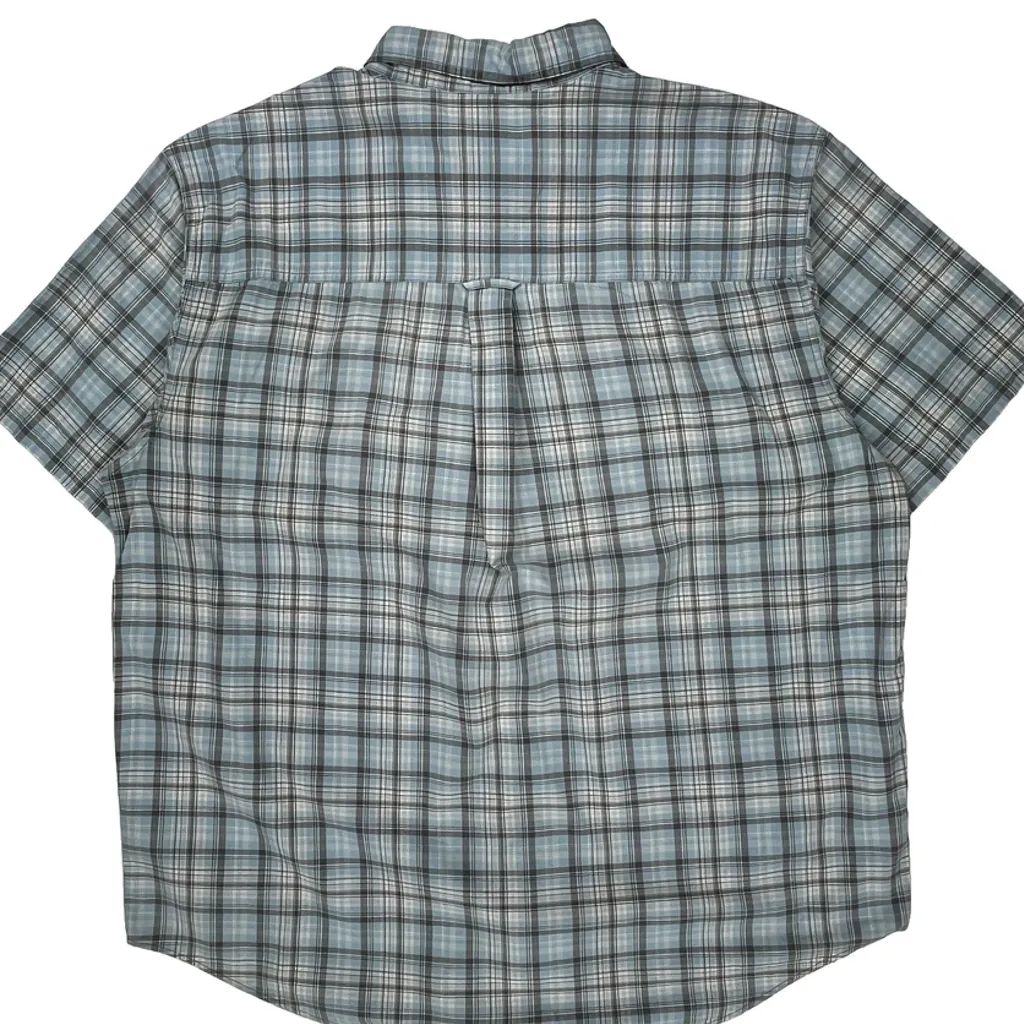Chaps Ralph Lauren Checked Short Sleeve Shirt - XL Blue Cotton - Image 7