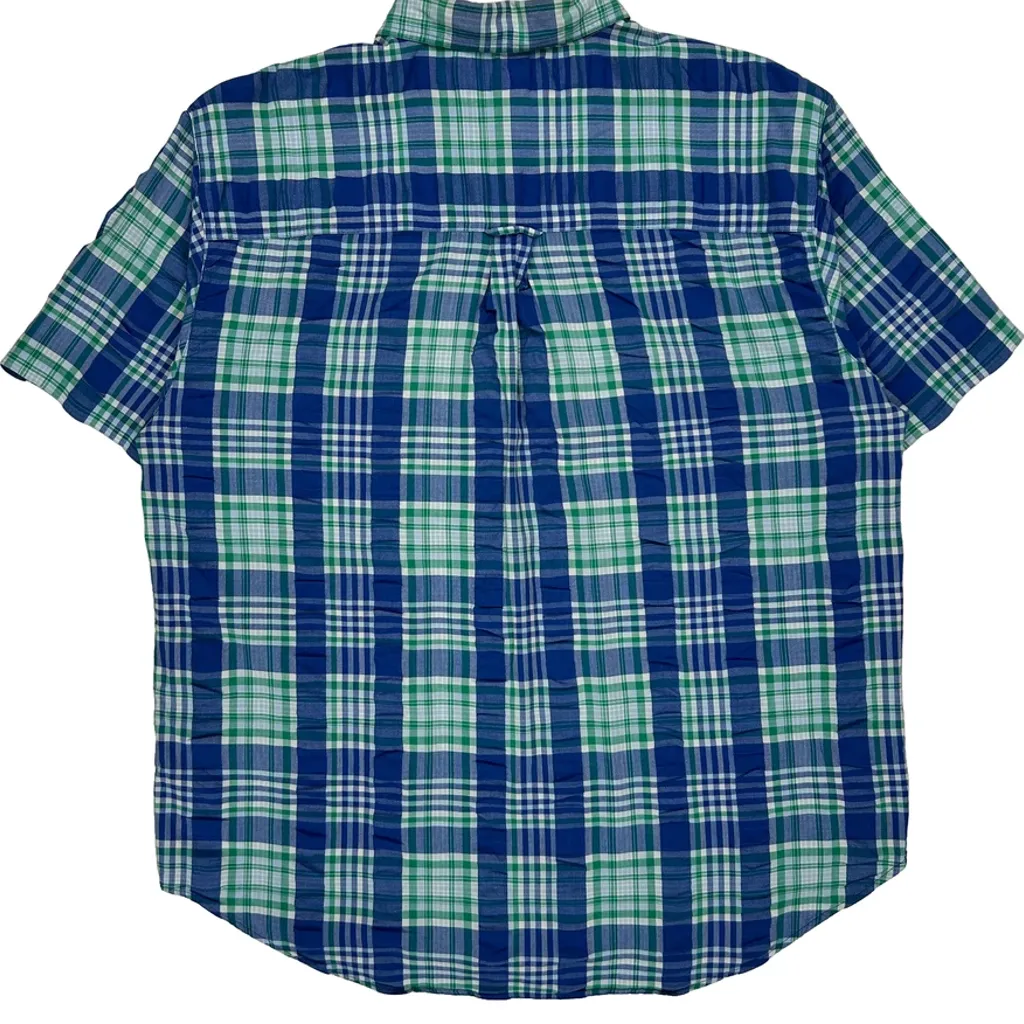 Chaps Ralph Lauren Checked Short Sleeve Shirt - XL Blue Cotton - Image 7