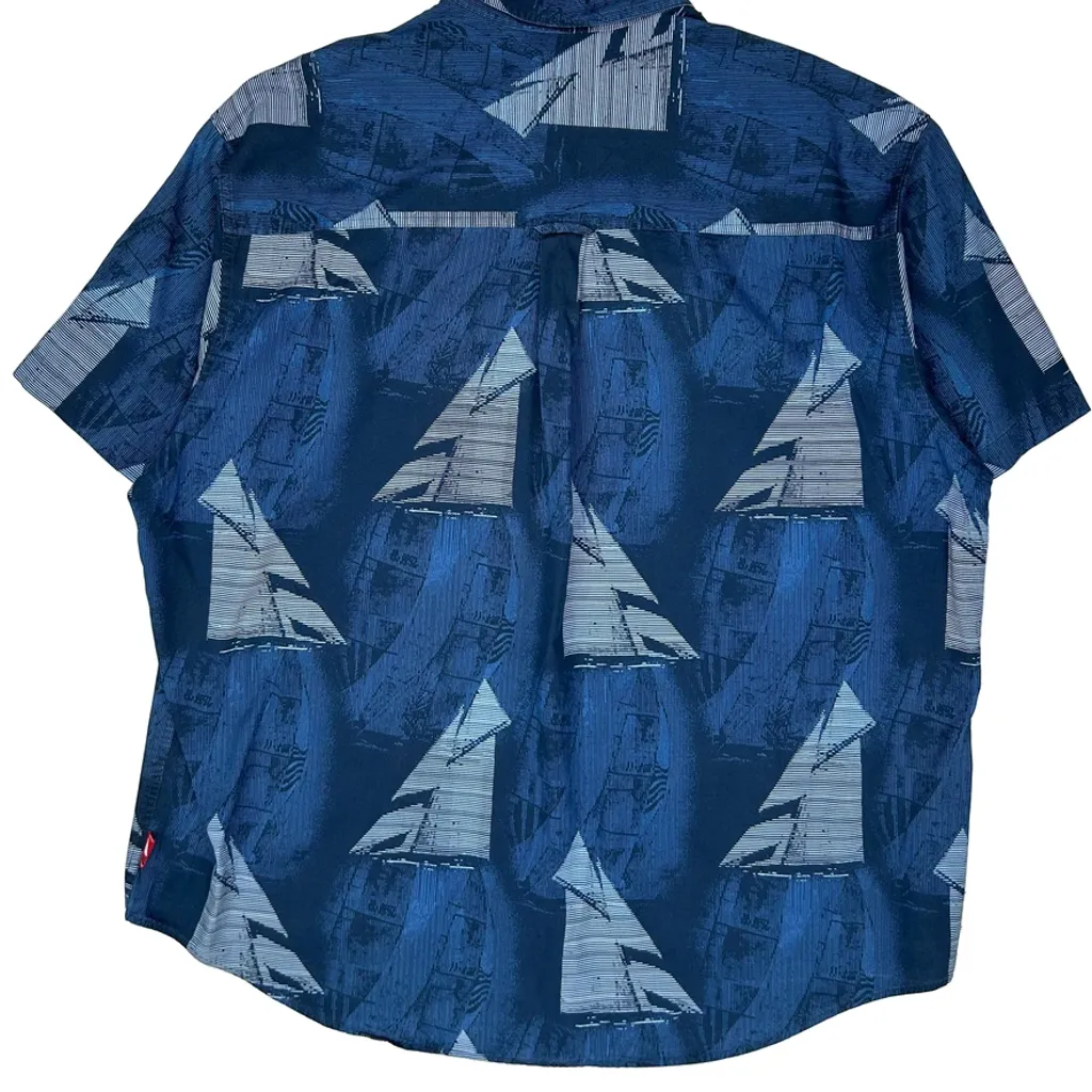 Chaps Ralph Lauren Short Sleeve Shirt - 2XL Blue Cotton - Image 6