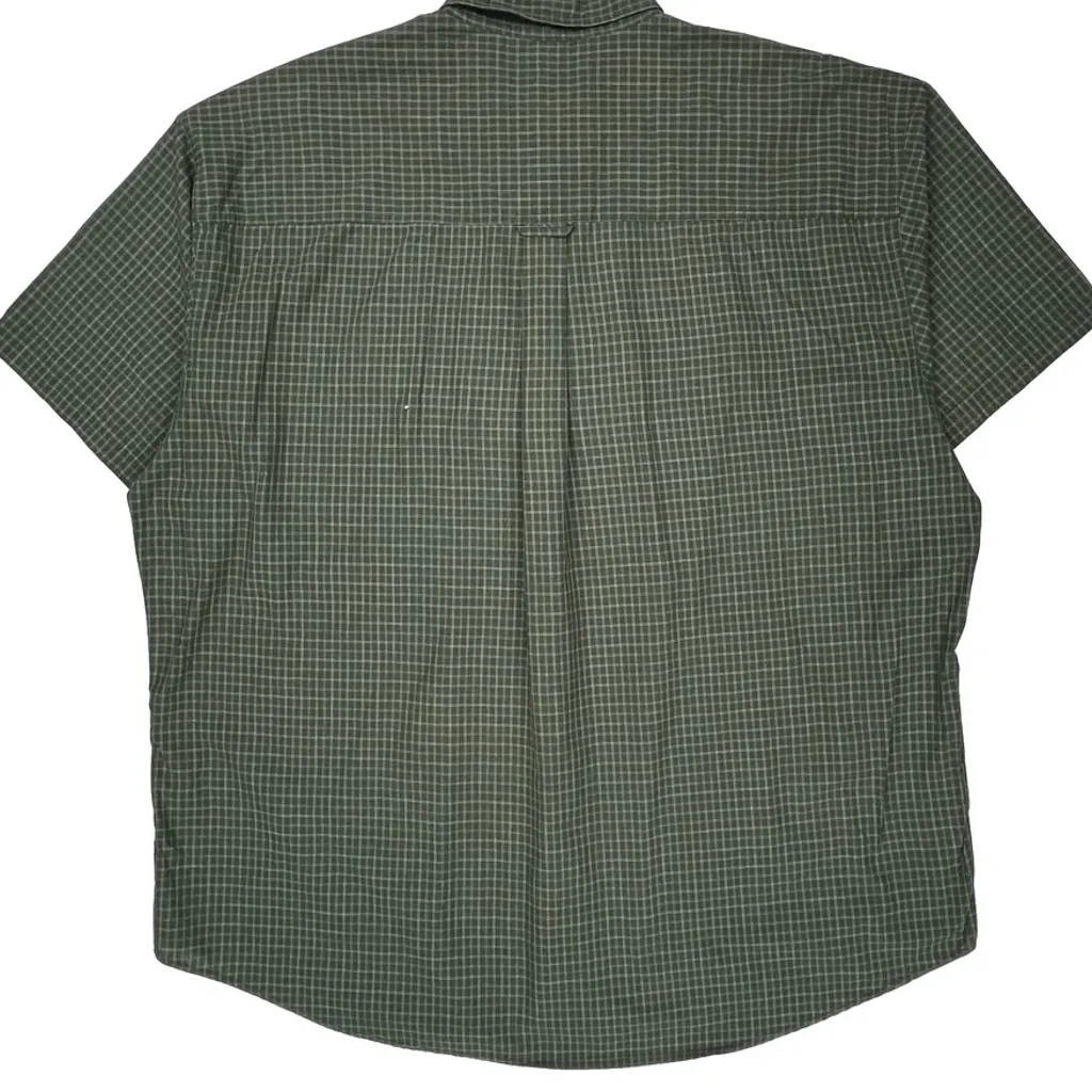 Chaps Ralph Lauren Checked Short Sleeve Shirt - 3XL Green Cotton - Image 6