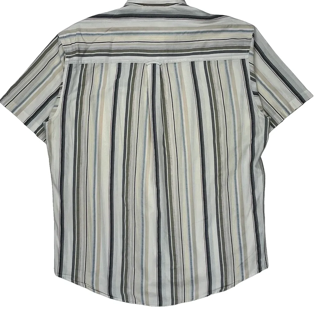 Chaps Ralph Lauren Striped Short Sleeve Shirt - Large Multicoloured Cotton - Image 6