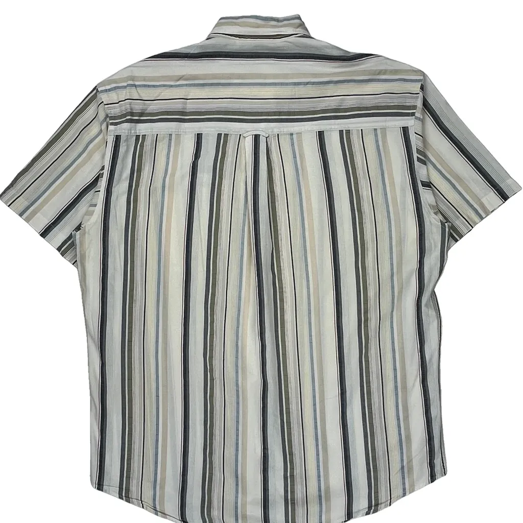 Chaps Ralph Lauren Striped Short Sleeve Shirt - Large Multicoloured Cotton - Image 7