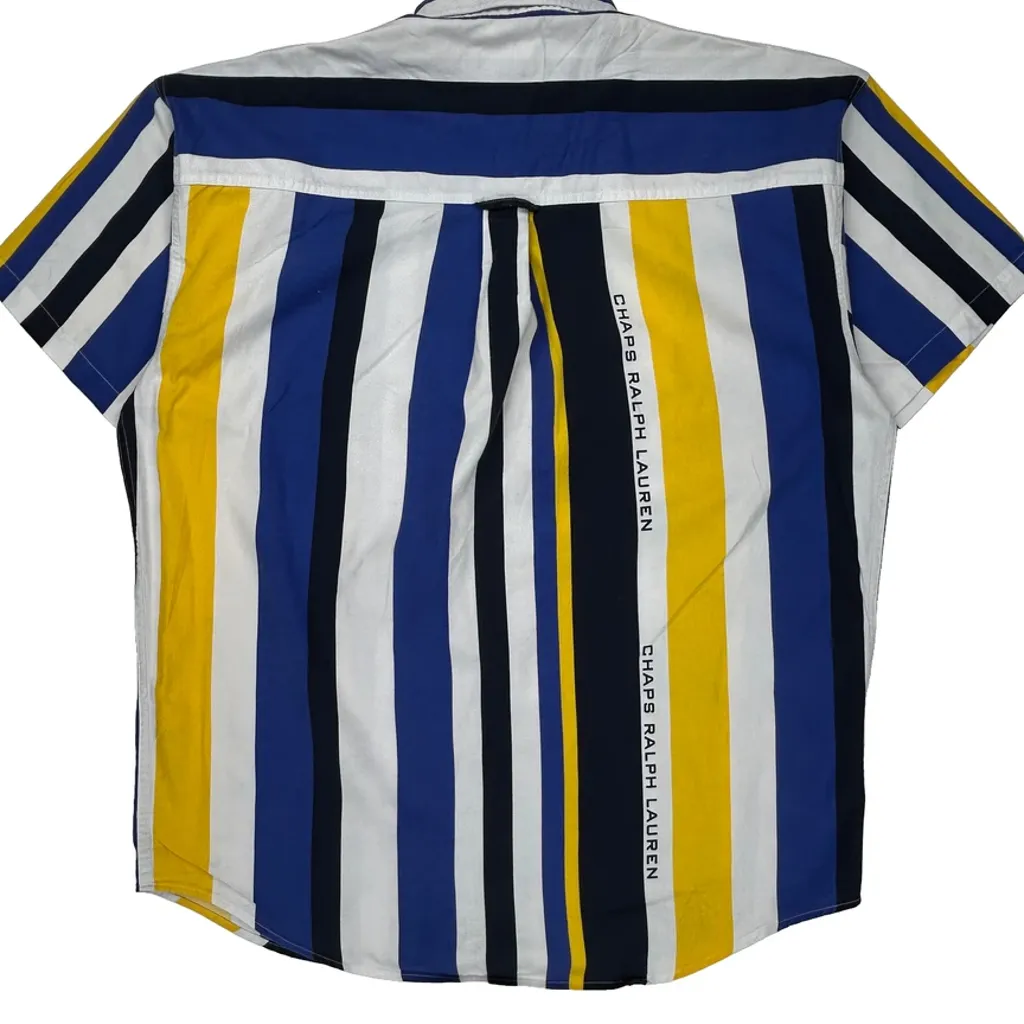 Chaps Ralph Lauren Striped Short Sleeve Shirt - Large Multicoloured Cotton - Image 6
