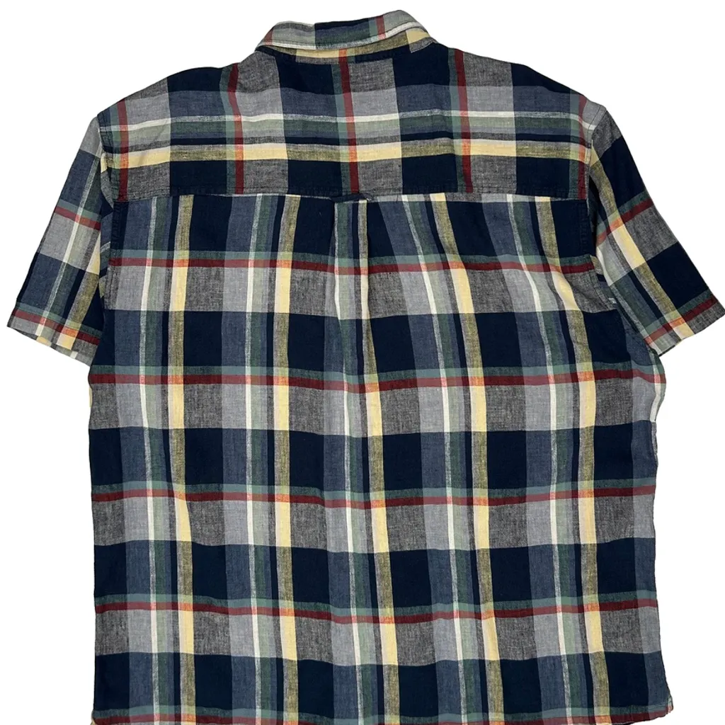Chaps Ralph Lauren Checked Short Sleeve Shirt - XL Multicoloured Linen Blend - Image 7