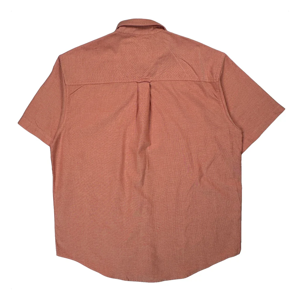 Chaps Ralph Lauren Short Sleeve Shirt - Large Orange Cotton - Image 2