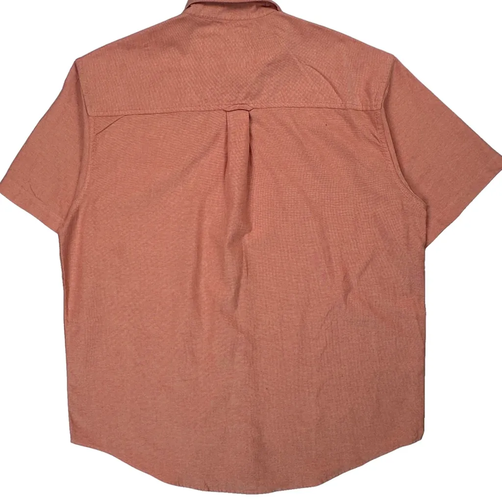 Chaps Ralph Lauren Short Sleeve Shirt - Large Orange Cotton - Image 6