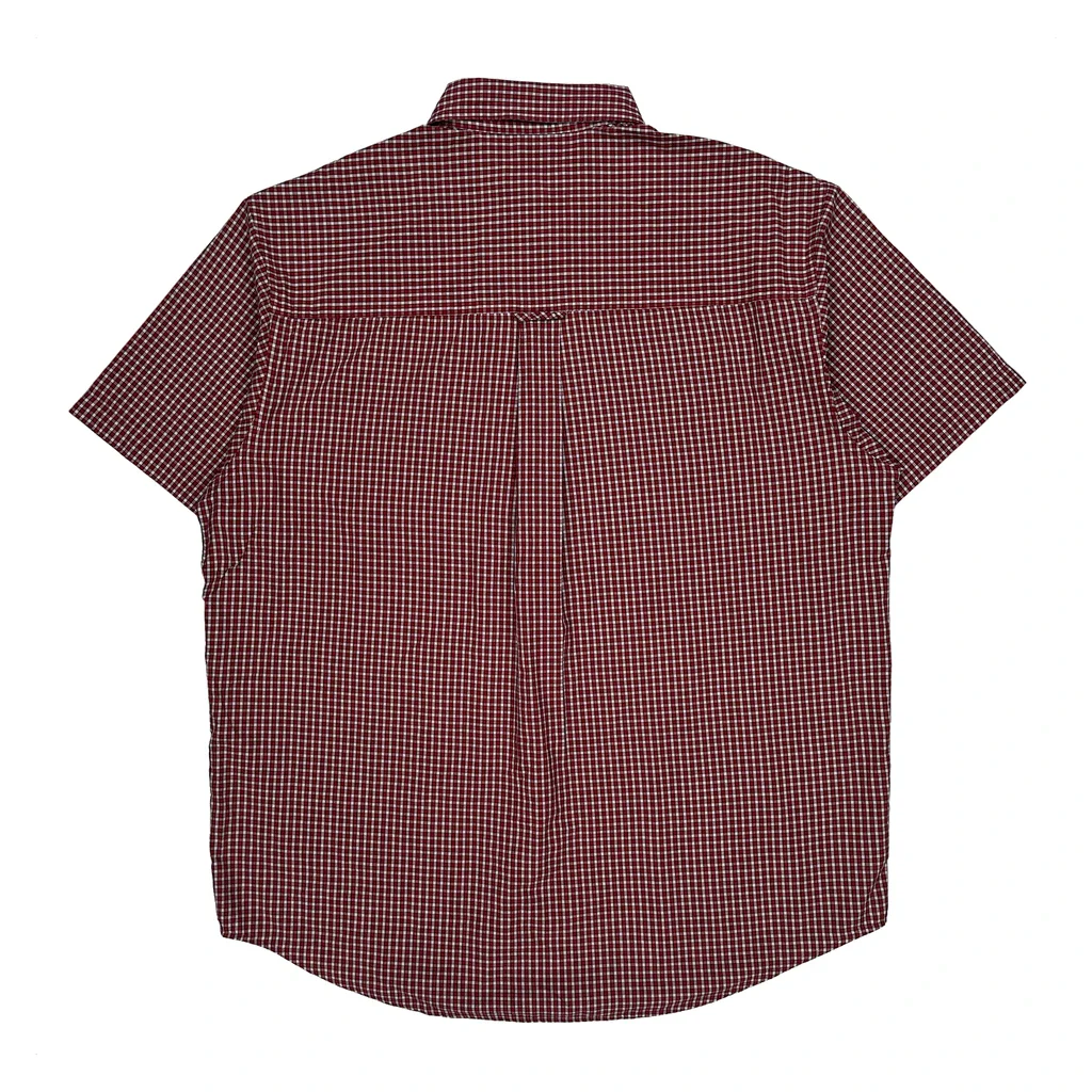 Chaps Ralph Lauren Checked Short Sleeve Shirt - Large Red Cotton Blend