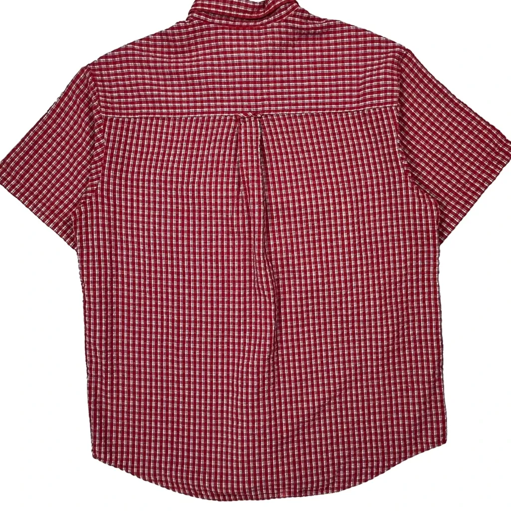 Chaps Ralph Lauren Checked Short Sleeve Shirt - Large Red Cotton Blend - Image 7