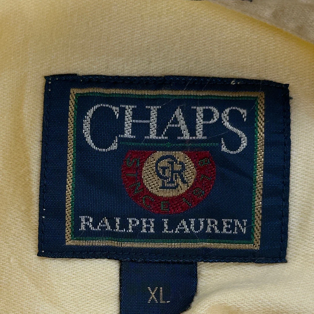 Chaps Ralph Lauren Short Sleeve Shirt - XL Yellow Cotton - Image 3