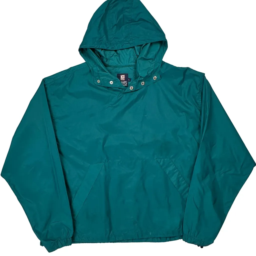 Chaps Ralph Lauren Spellout Windbreaker - Large Green Nylon - Image 4