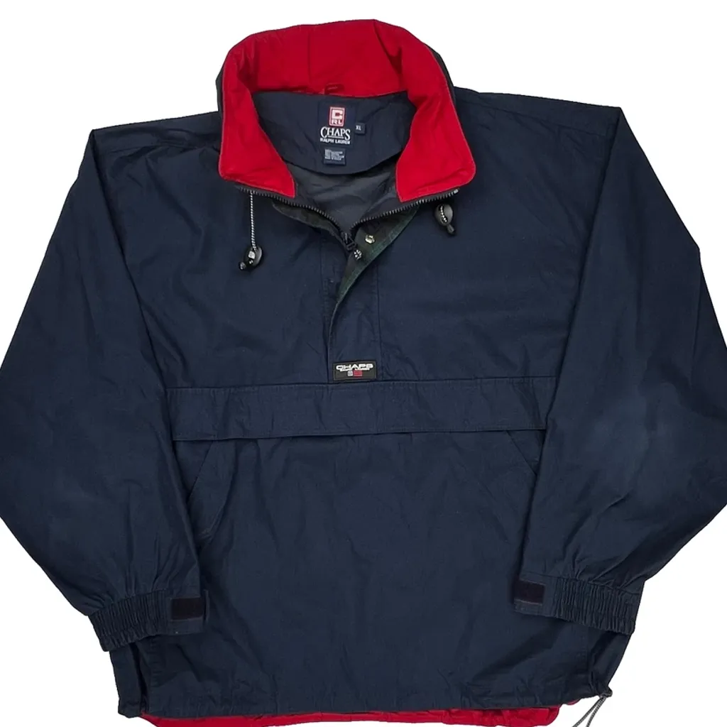 Chaps Ralph Lauren Windbreaker - XL Navy Polyester - Image 5