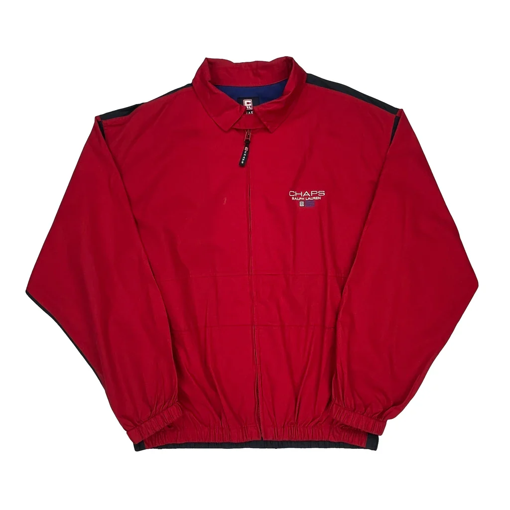 Chaps Ralph Lauren Windbreaker - Large Red Polyester