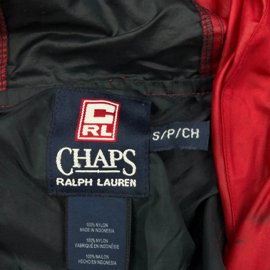Chaps Ralph Lauren Spellout Windbreaker - Small Red Nylon - Image 3