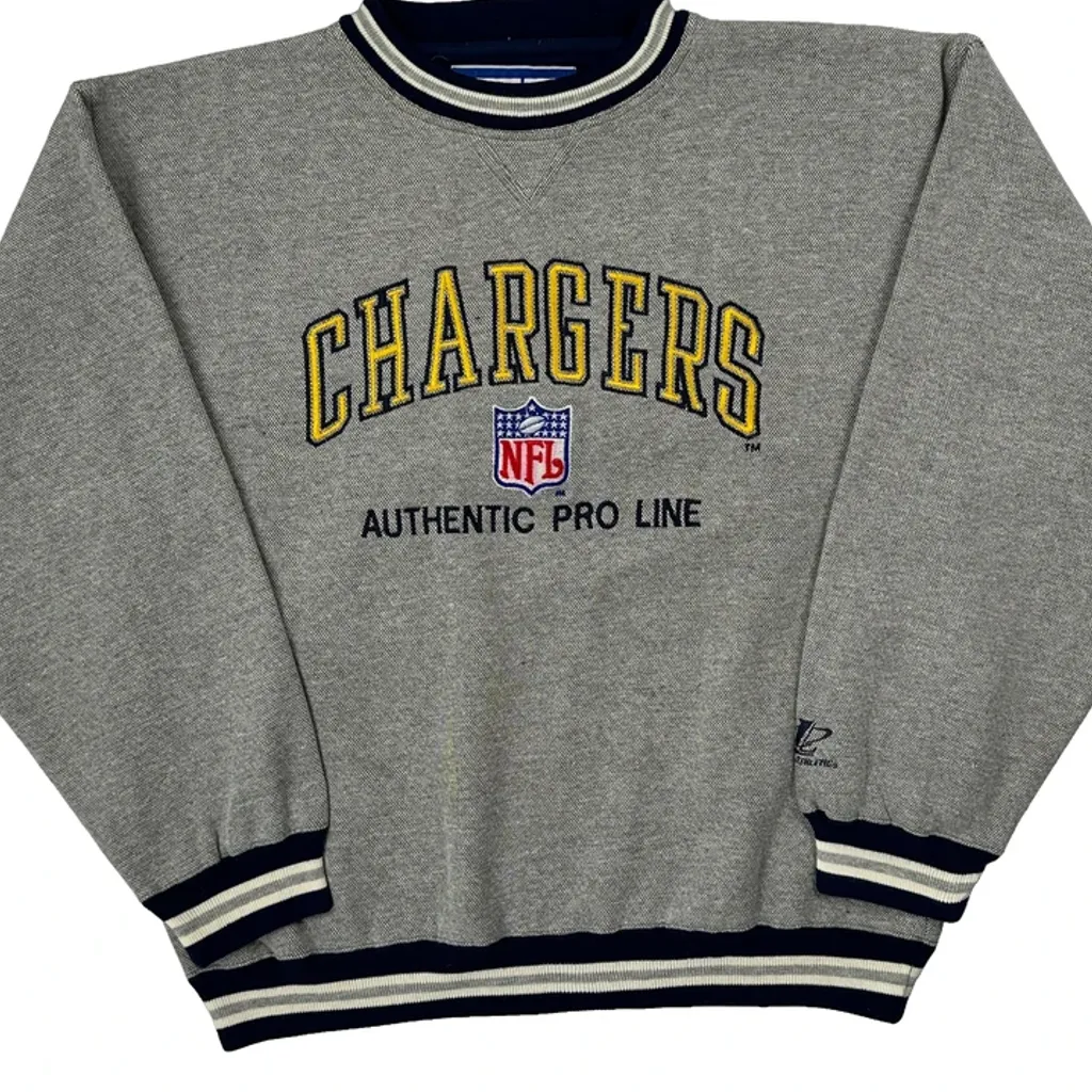 Chargers Logo Athletics Nfl Sweatshirt - Large Grey Polyester Blend - Image 4