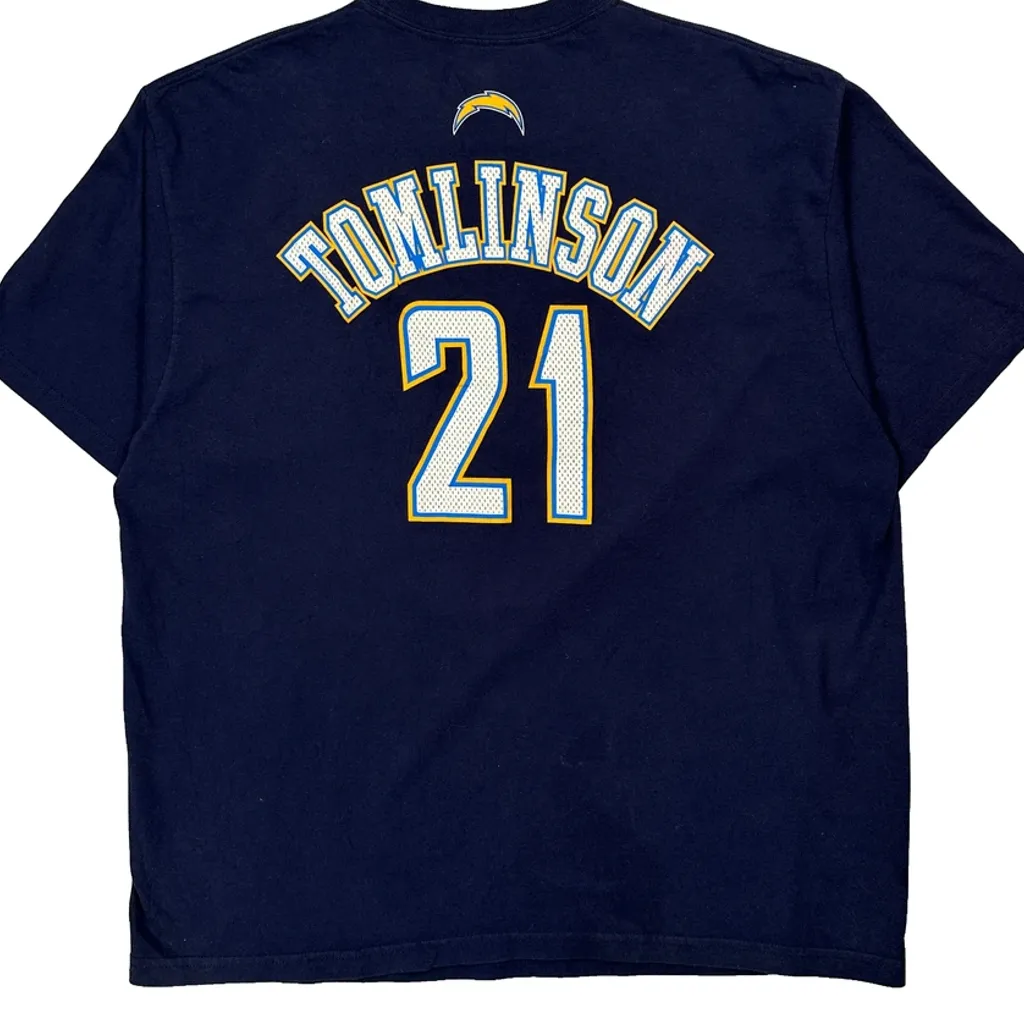 Chargers Reebok Nfl T-Shirt - XL Navy Cotton - Image 6