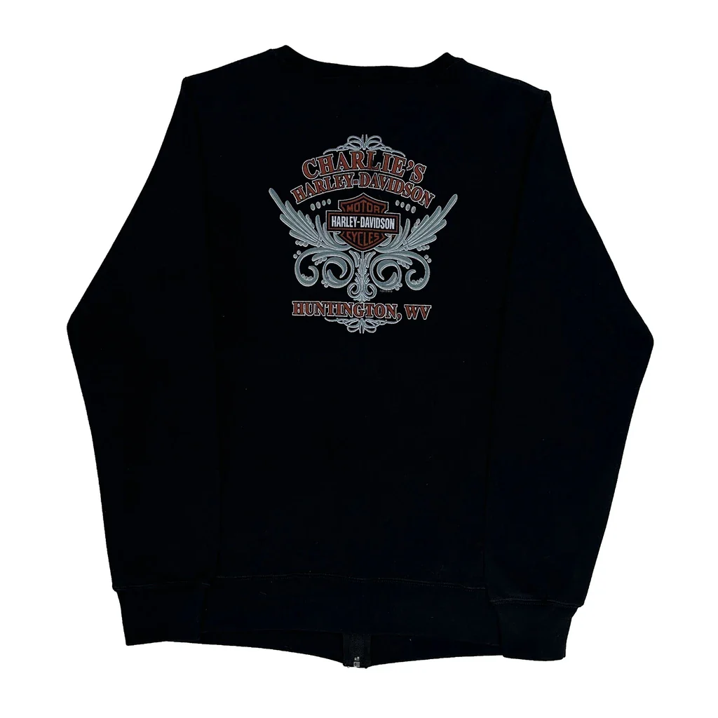 Charlie'S Harley-Davidson Harley Davidson Graphic Zip Up - Large Black Cotton - Image 2