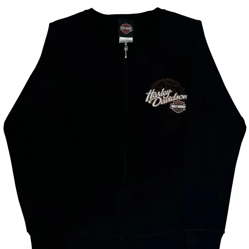 Charlie'S Harley-Davidson Harley Davidson Graphic Zip Up - Large Black Cotton - Image 4