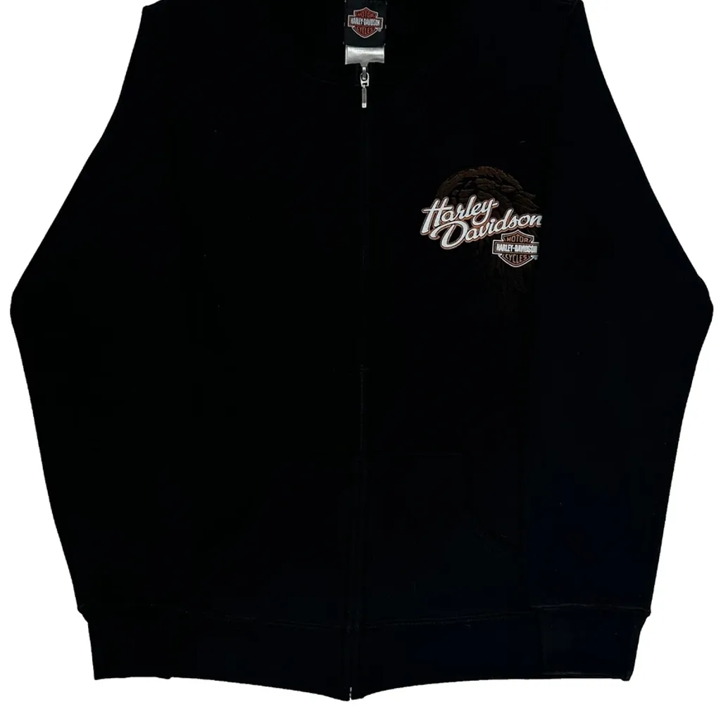 Charlie'S Harley-Davidson Harley Davidson Graphic Zip Up - Large Black Cotton - Image 5